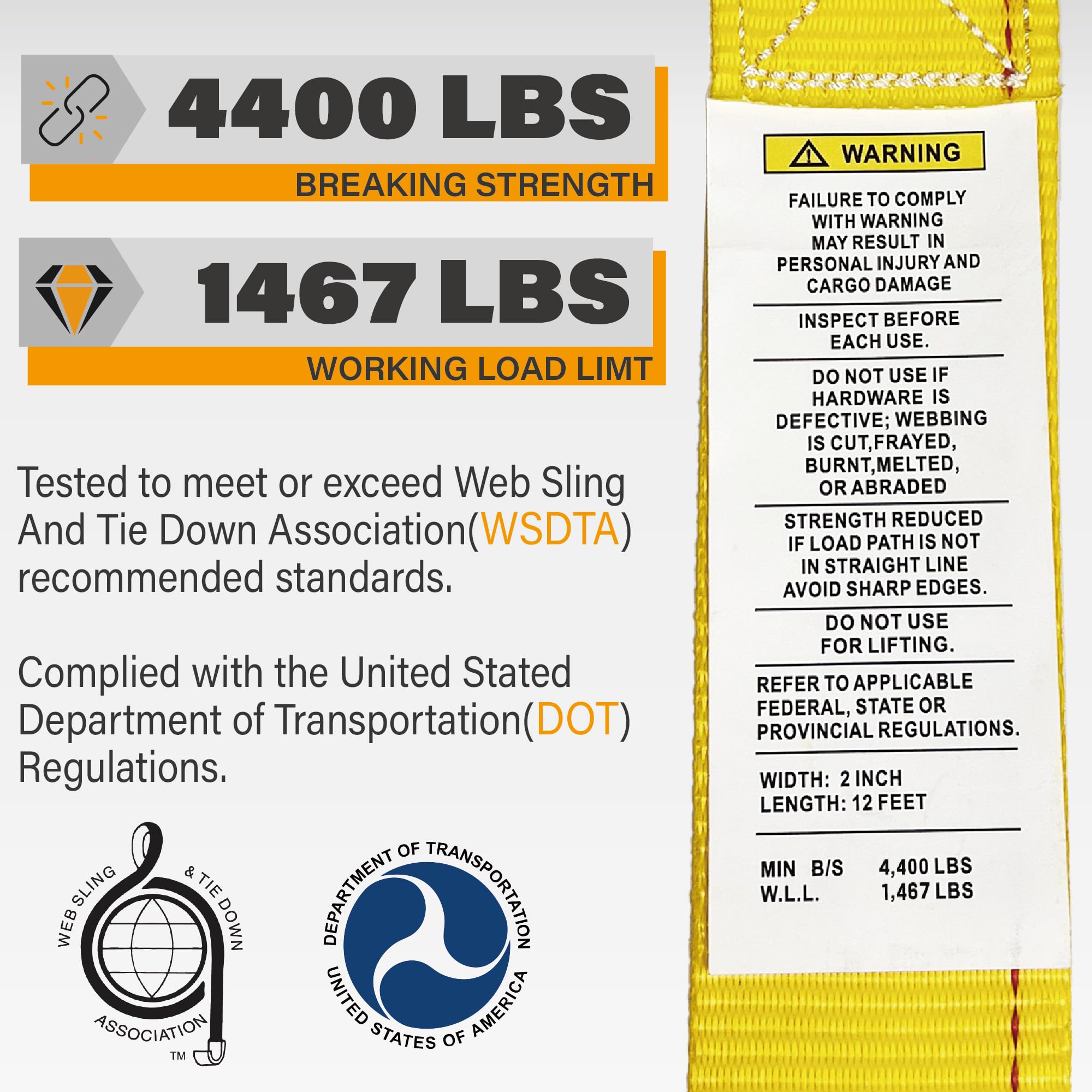 KODIAK STRAPS Lot De 2 Sangles De Rail Logistiques à Cliquet