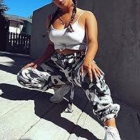 Vista 5 de Voghtic Army Camo Cargo Pants - Pantalones de camuflaje de cintura alta para mujer