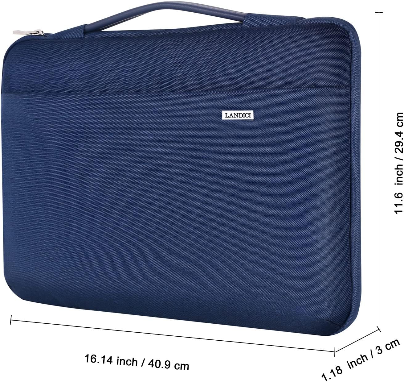 LANDICI 360°Laptop Sleeve Case 15.6 16 Inch Compatible with MacBook Pro 16 M1/M2/M3/M4 2019-2025, 15.6-16” Hp Dell Lenovo Acer Asus, Waterproof Computer Bag Cover with Handle, Blue