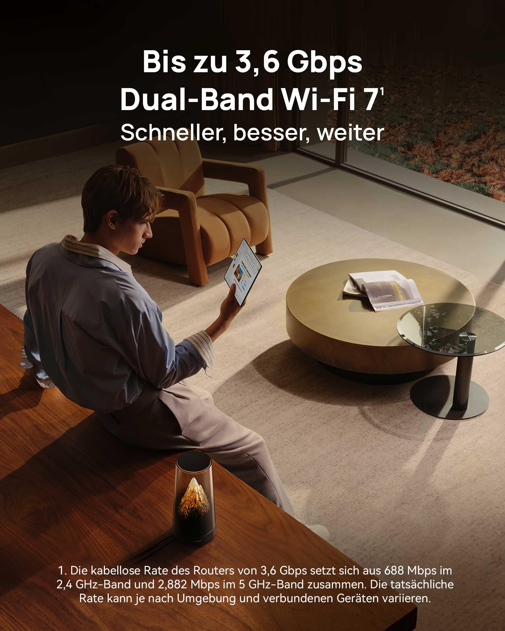 HUAWEI WiFi Mesh X3 Pro Suite Router, Dual-Band Wi-Fi 7 BE 3600, nahtloses Roaming, einfache Einrichtung, Kindersicherung, Für 3–4 Zimmer, Keine DSL-Funktion, Gaming, 30 Monate Garantie