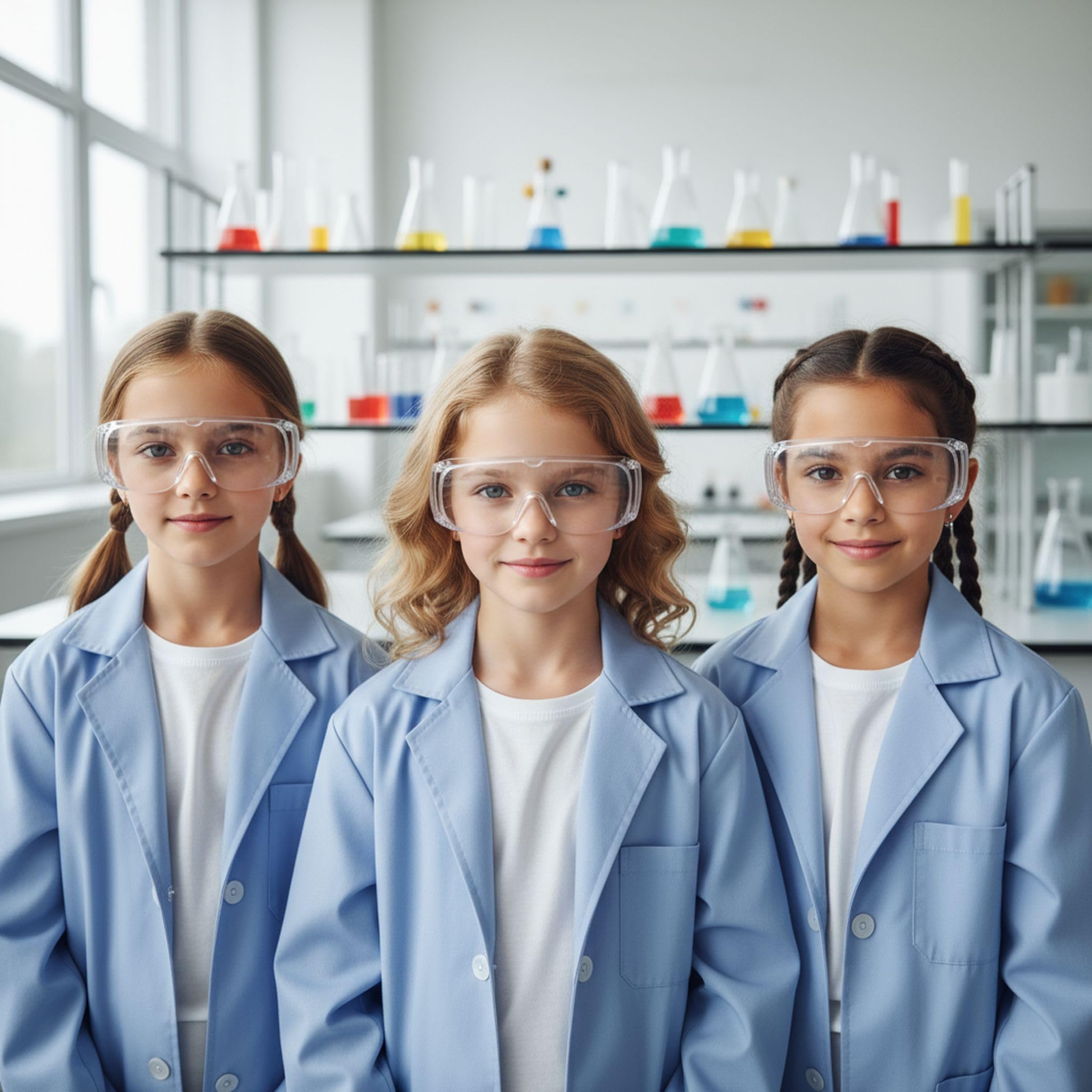 Confezione da 12 occhiali di sicurezza per bambini, antigraffio, resistenti agli urti, occhiali protettivi con lenti