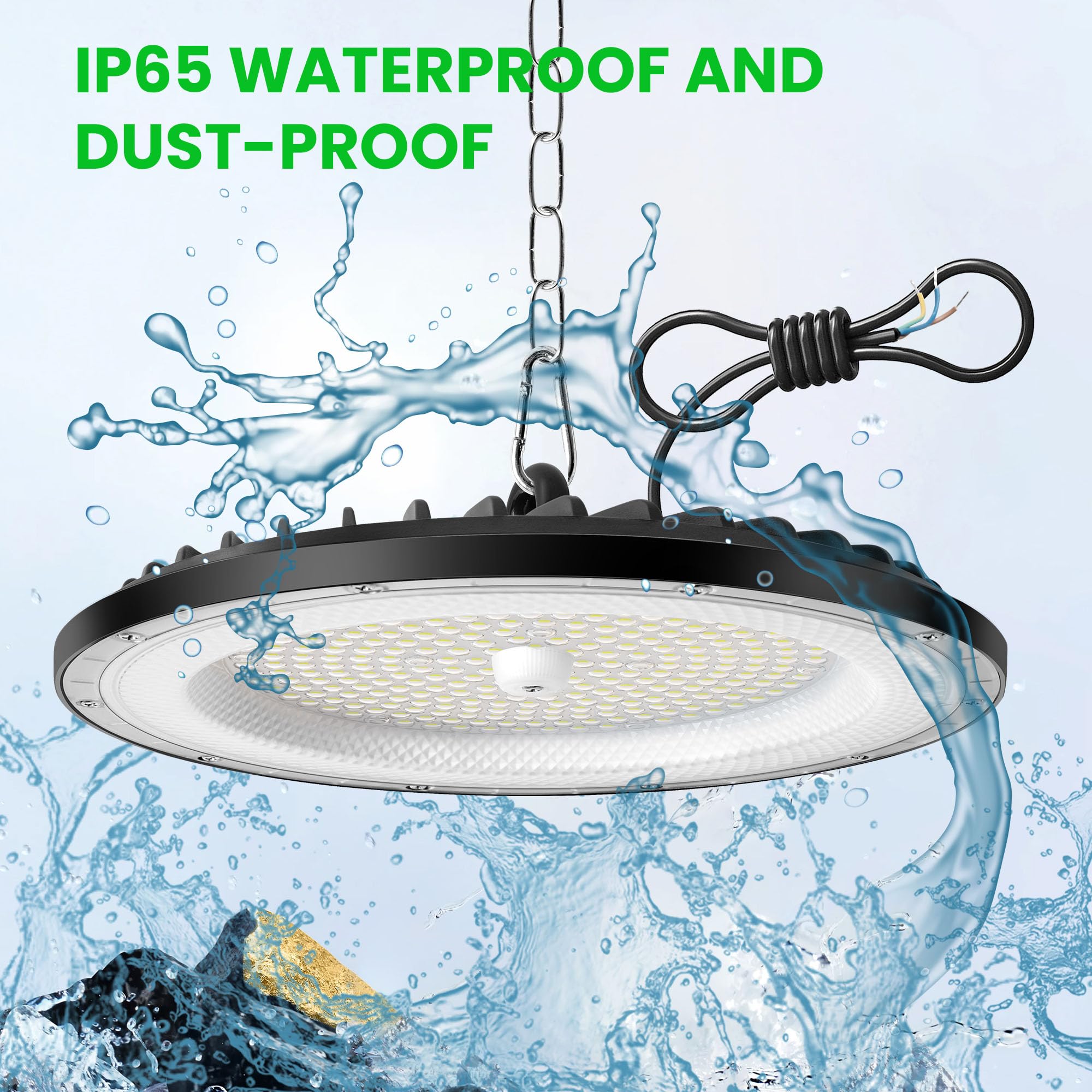 6 Pack 200W UFO Werkstattlampe LED, 30000LM 6000K Superhelle Werkstatt Deckenleuchte, IP65 Wasserdicht Werkstattleuchte, LED Lampe Werkstatt für Hallenbeleuchtung, Werkstattbeleuchtung, Fabriken