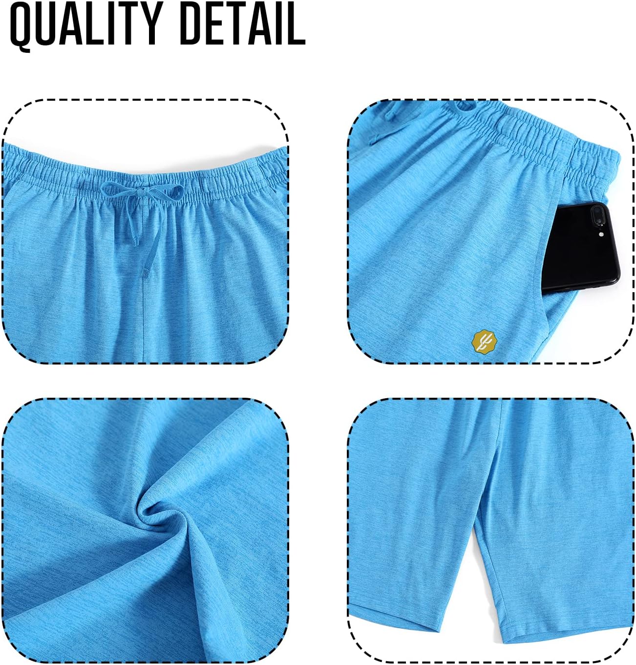 LUCKYCATCUS Women's Bermuda Shorts Jersey Shorts with Pockets Yoga Walking Athletic Long Shorts for Women Knee Length - Image 5