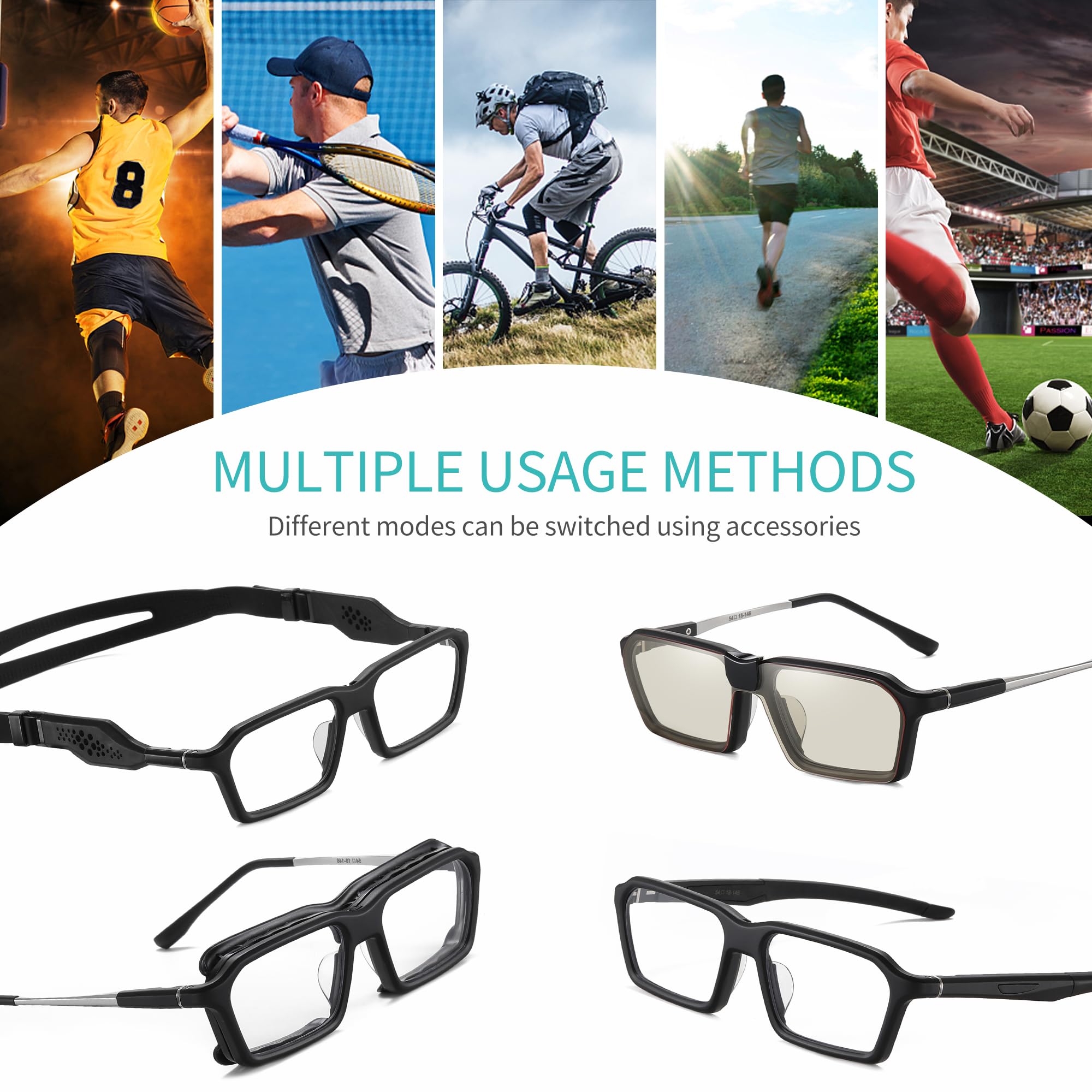 SooGree Okulary sportowe dla mężczyzn kobiet koszykówka piłka nożna sportowe gogle przeciwmgielne kolizja do noszenia okulary