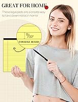 Vista 3 de Small Legal Pads 5x8 Yellow 10 Pack Small Note Pads 5x8 College Ruled Yellow Notepads 80 GSM Lined Pads of Paper Notebook for Work Yellow Small