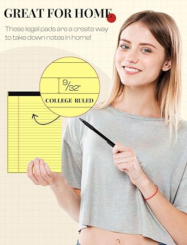 Miniatura 3 de Bloc legal pequeño de 5 x 8 pulgadas, color amarillo, paquete de 10 bloc de notas pequeñas de 5 x 8 pulgadas, bloc de notas amarillas con rayas