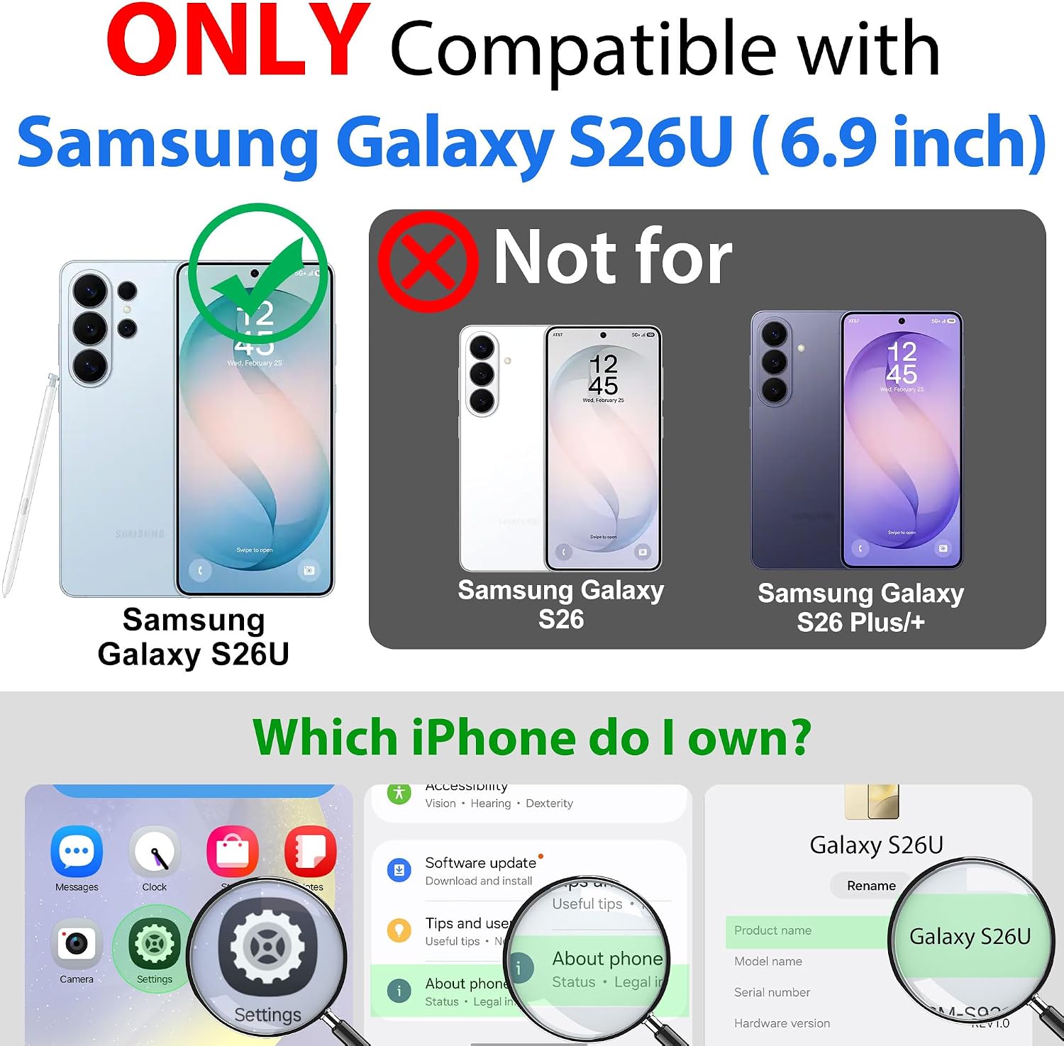 sportlink for samsung galaxy s26 ultra waterproof case, mag/black, 6.9" | military-grade heavy-duty 360° full-body protection with built-in screen & camera protectors, dustproof, shockproof mag/black samsung galaxy s26 ultra