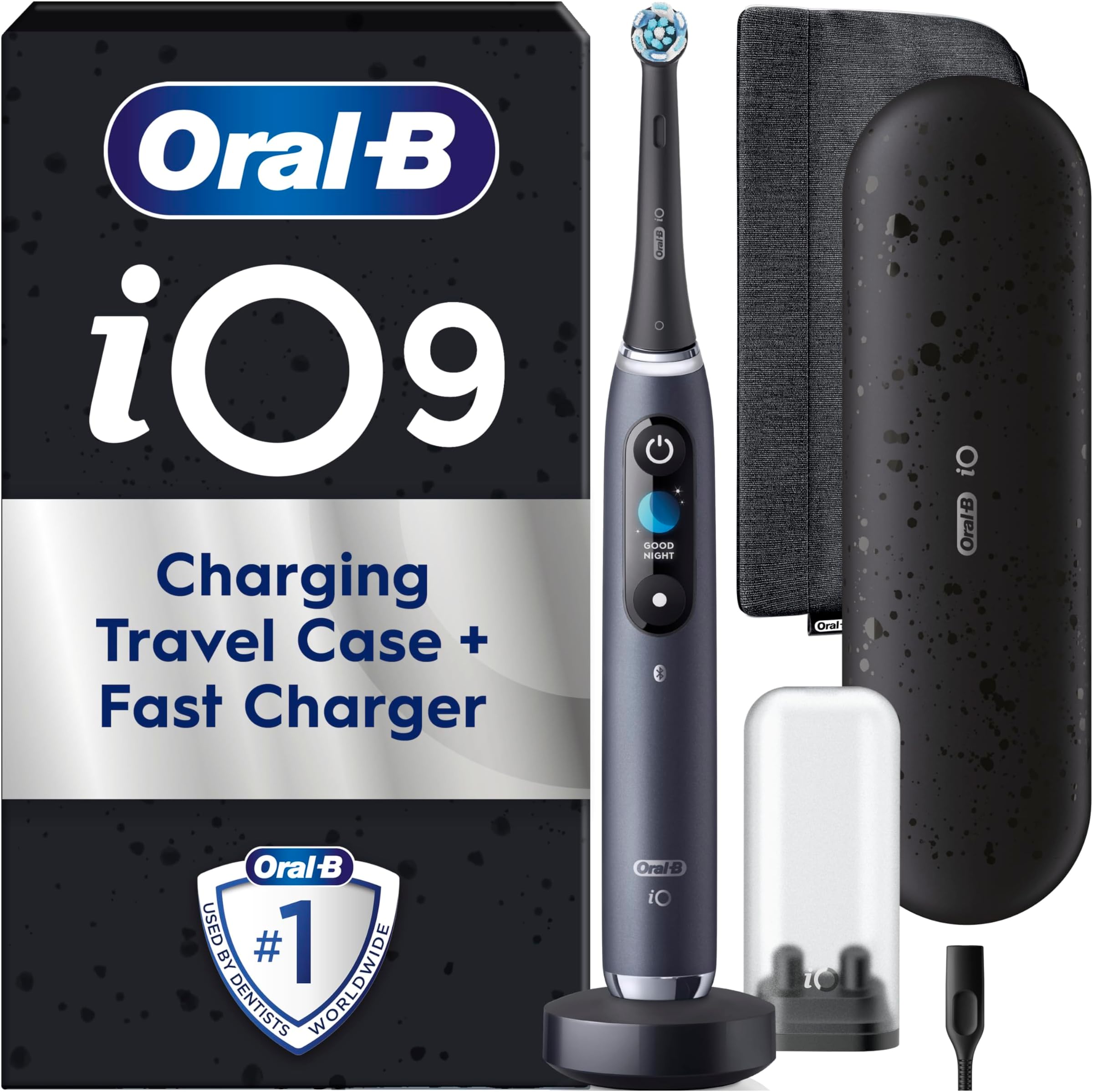 iO9 Electric Toothbrushes For Adults, App Connected Handle, 1 Toothbrush Head, Charging Travel Case and Magnetic Pouch, 7 Modes, 2 Pin Plug, Special Edition