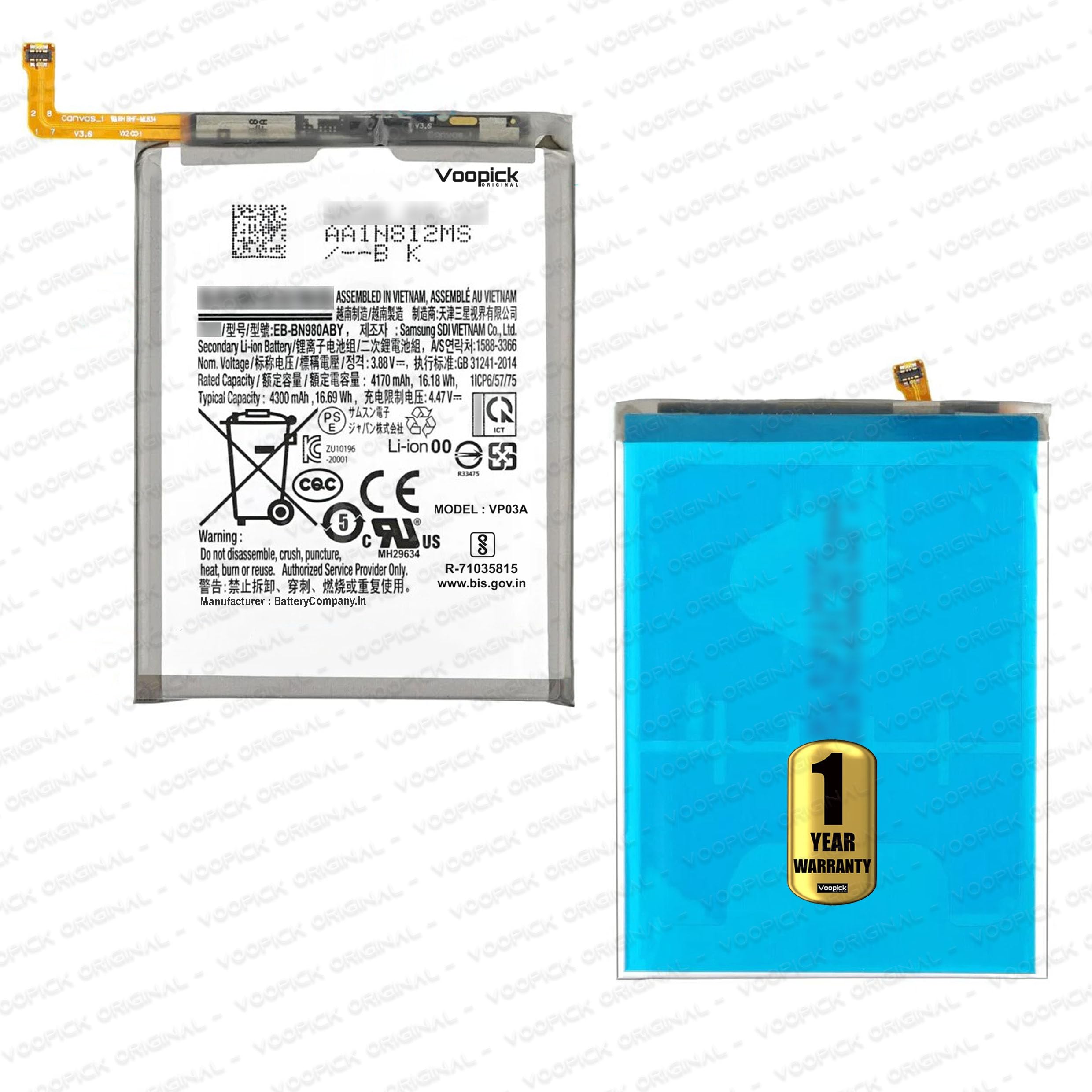Voopick Original® EB-BN980ABY Battery for Samsung Galaxy Note20
