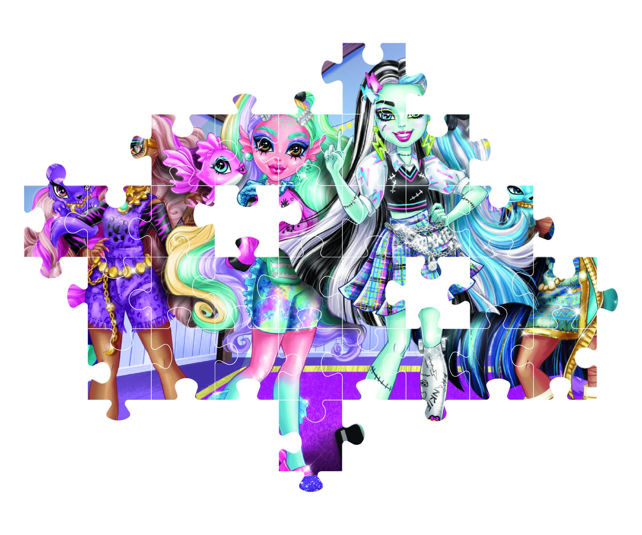 Clementoni Jigsaw Puzzle Monster High 104 Pieces, Supercolor Puzzle For Children 6-8 Years, Cartoon, Gift For Boy/Girls - Image 4
