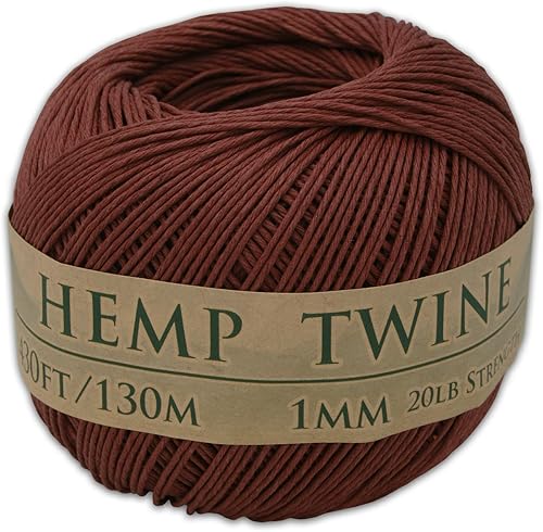 Miniatura 1 de Cordón de cuentas de cáñamo 100% de 430 pies de 0.039 in en marrón