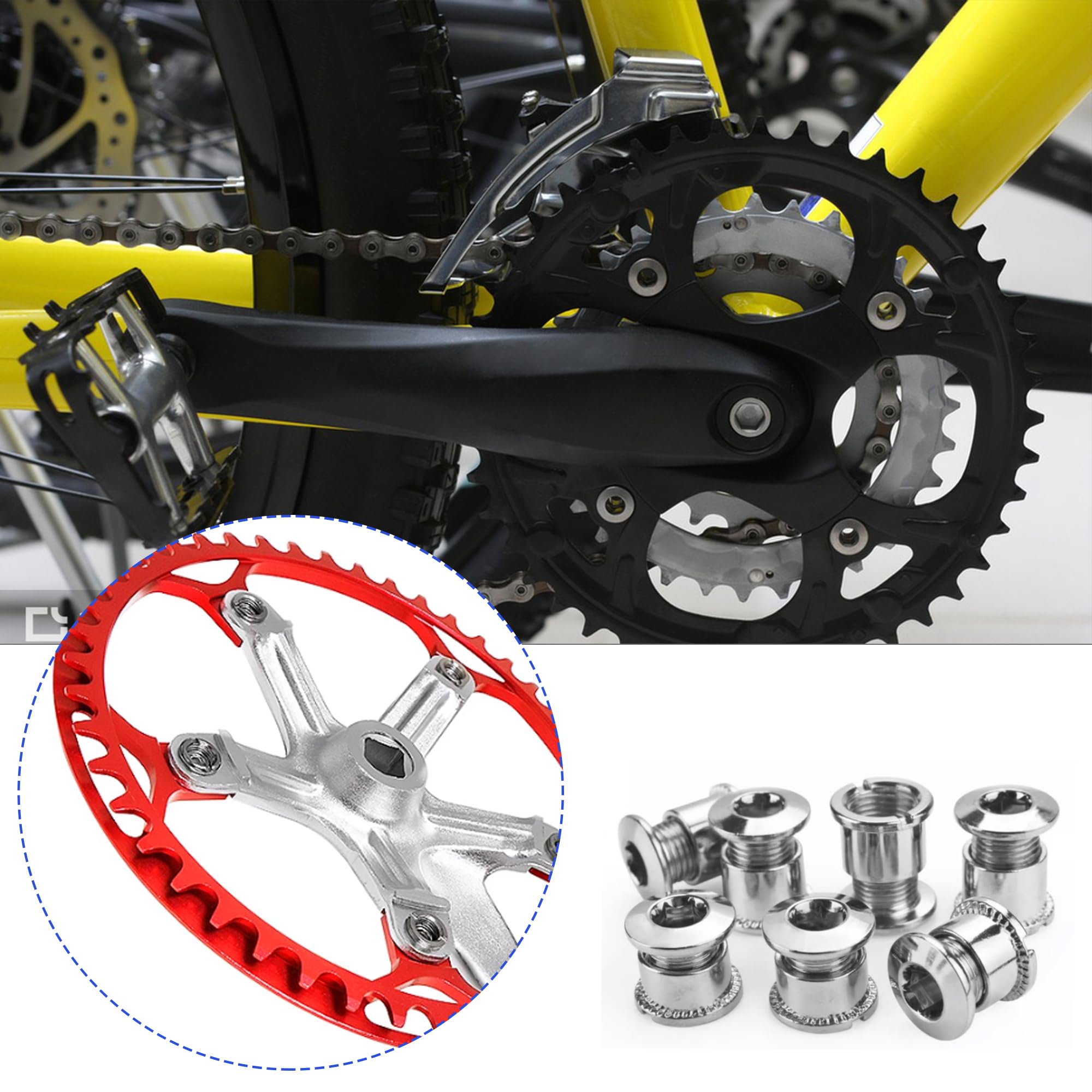 Chainring Spacers 10Pcs Bicycle Chainring Screws Bicycle Crankset