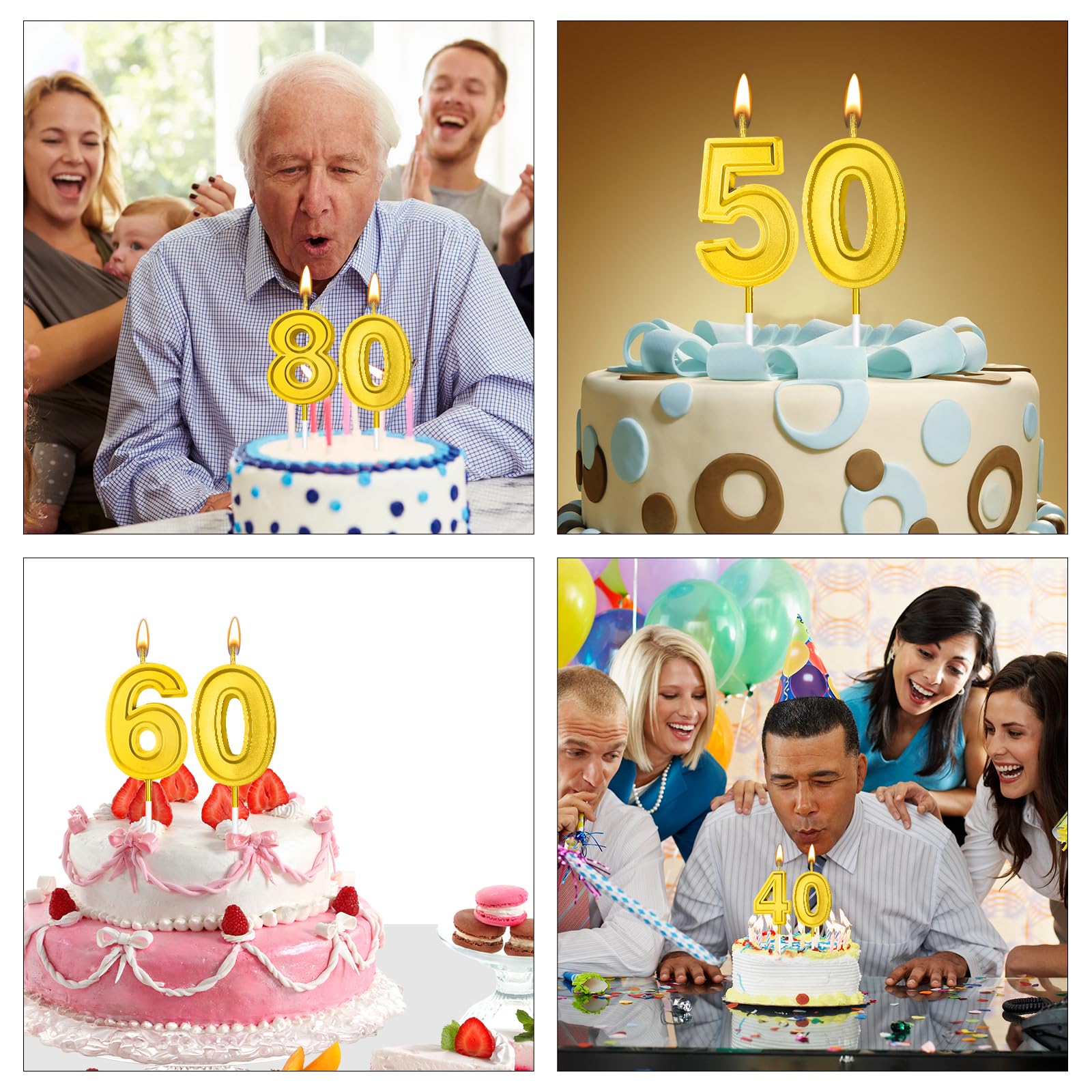 バースデーキャンドル Amazon.co.jp: 40歳の誕生日キャンドル、ブルーナンバー40の