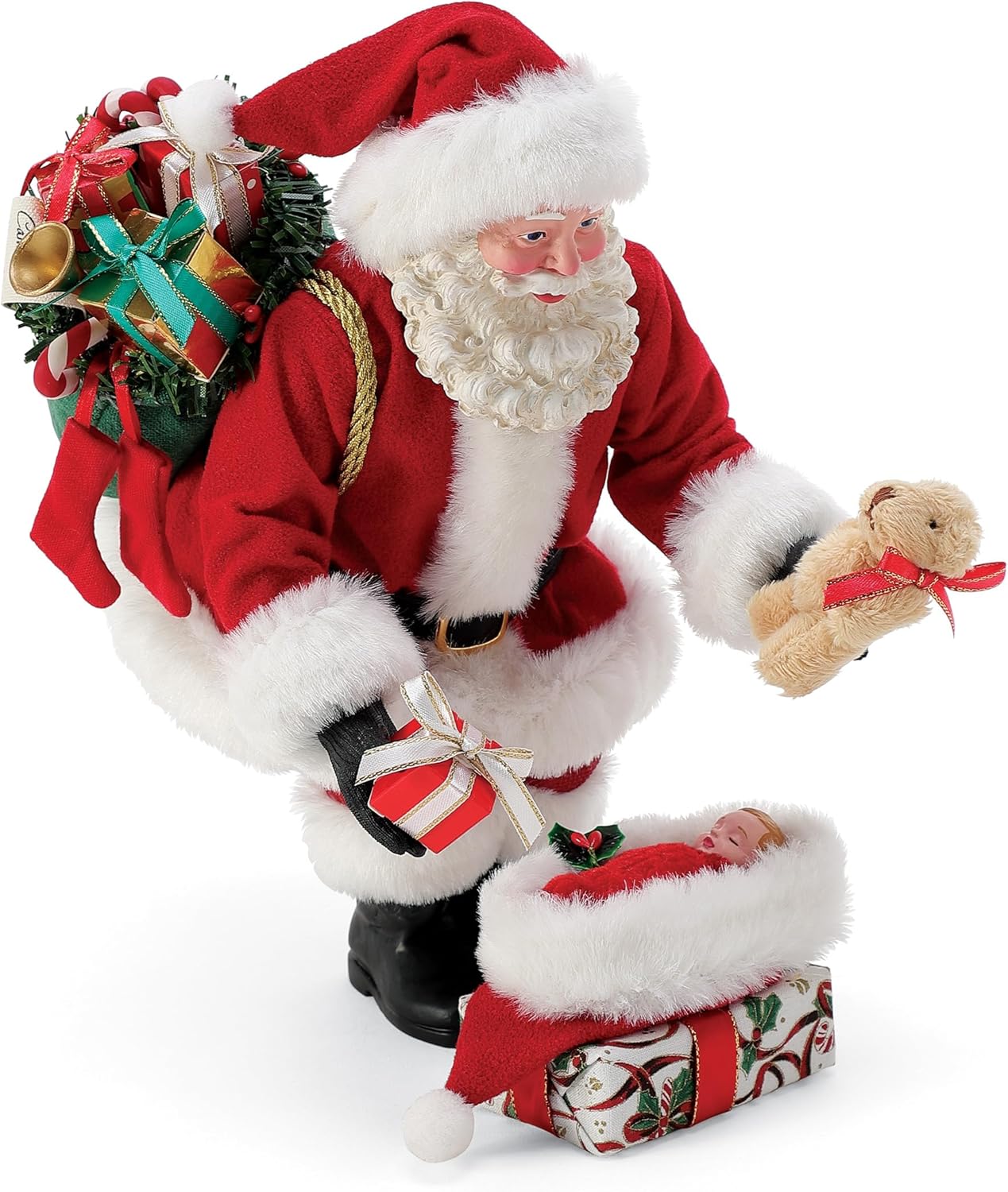 Department 56 Possible Dreams Christmas Traditions Santa and Baby First Christmas Figurine Set, 10.5 Inch, Multicolor