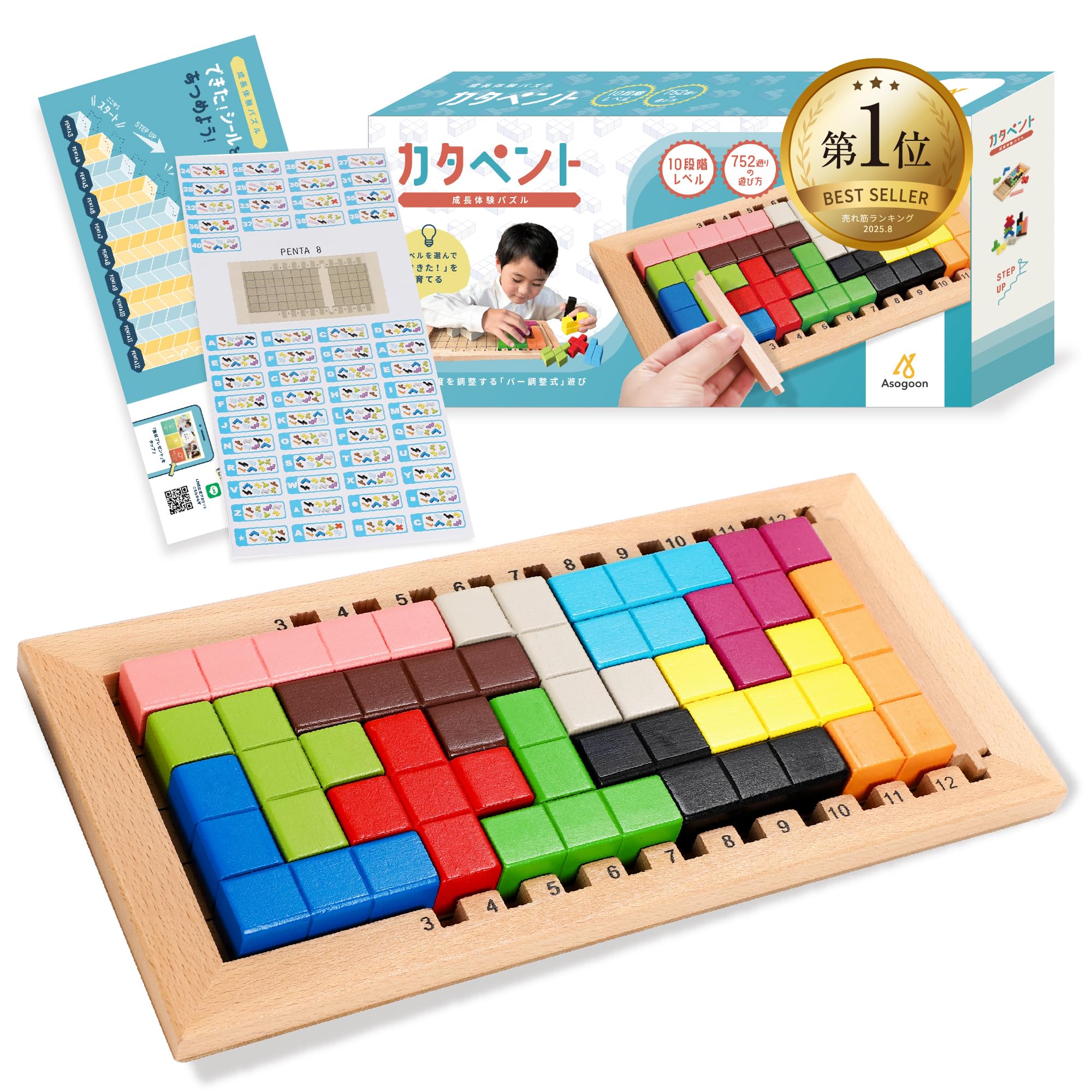 Amazon.co.jp: 知育玩具 木製パズル カタペント® 成長体験パズル 10 