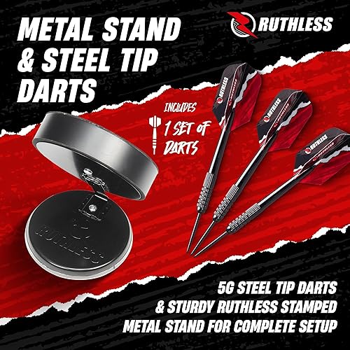Miniatura 6 de Ruthless Juego de mini dardos | Juego de dardos y tablero de dardos en miniatura para el hogar y la oficina, incluye un juego de mini dardos de