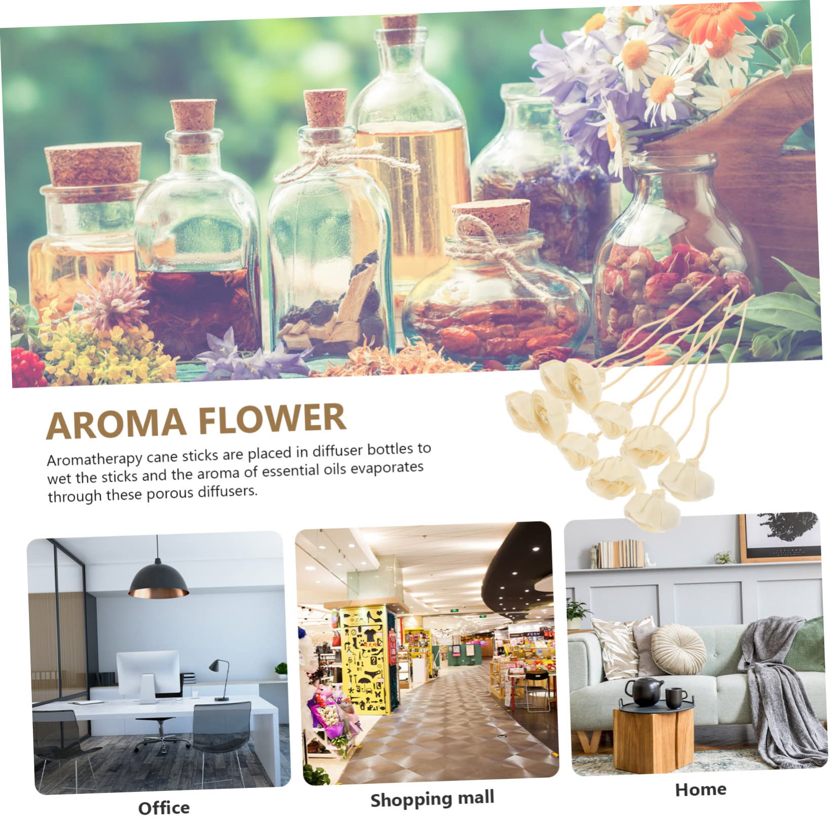 40stücke Diffuser Stäbchen Aus Kunstblumen Für Ätherische Öle Dekorative Diffuser Sticks Für Zuhause Und Büro Für Aromatherapie Und Raumduft
