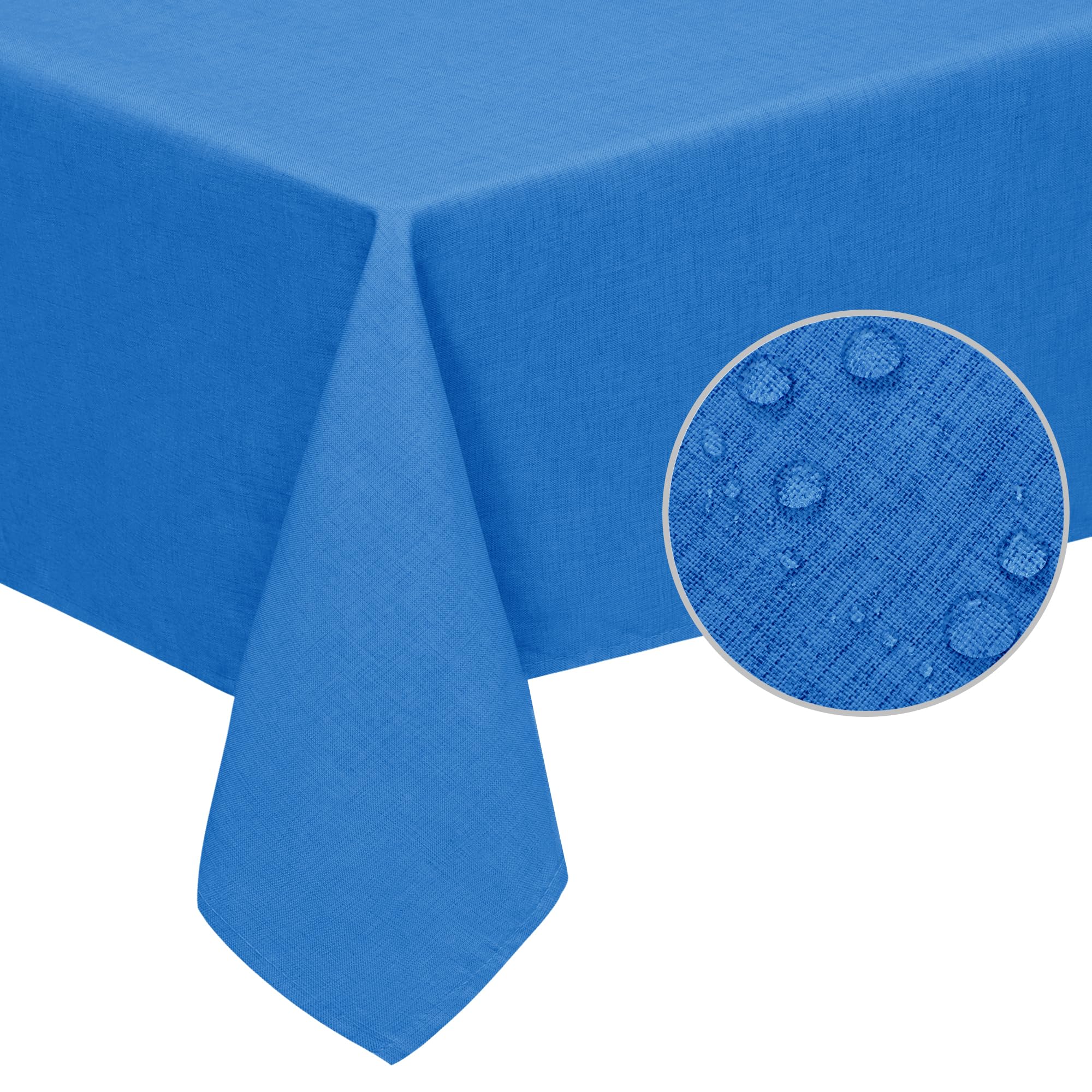 Easy-Going Faux Linen Waterproof Spill-Proof Tablecloth Stain Resistant Rectangle Table Cloth Wrinkle Free Decorative Fabric for Kitchen, Dining,