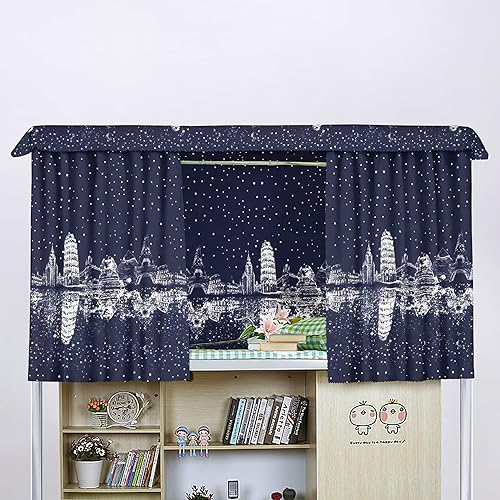 Miniatura 8 de Estudiantes Dormitorio Litera Cortinas Blackout Cama Cortina a prueba de polvo Cama Canopy Mosquiteras Litera Tienda Doble Litera Privacidad Shading