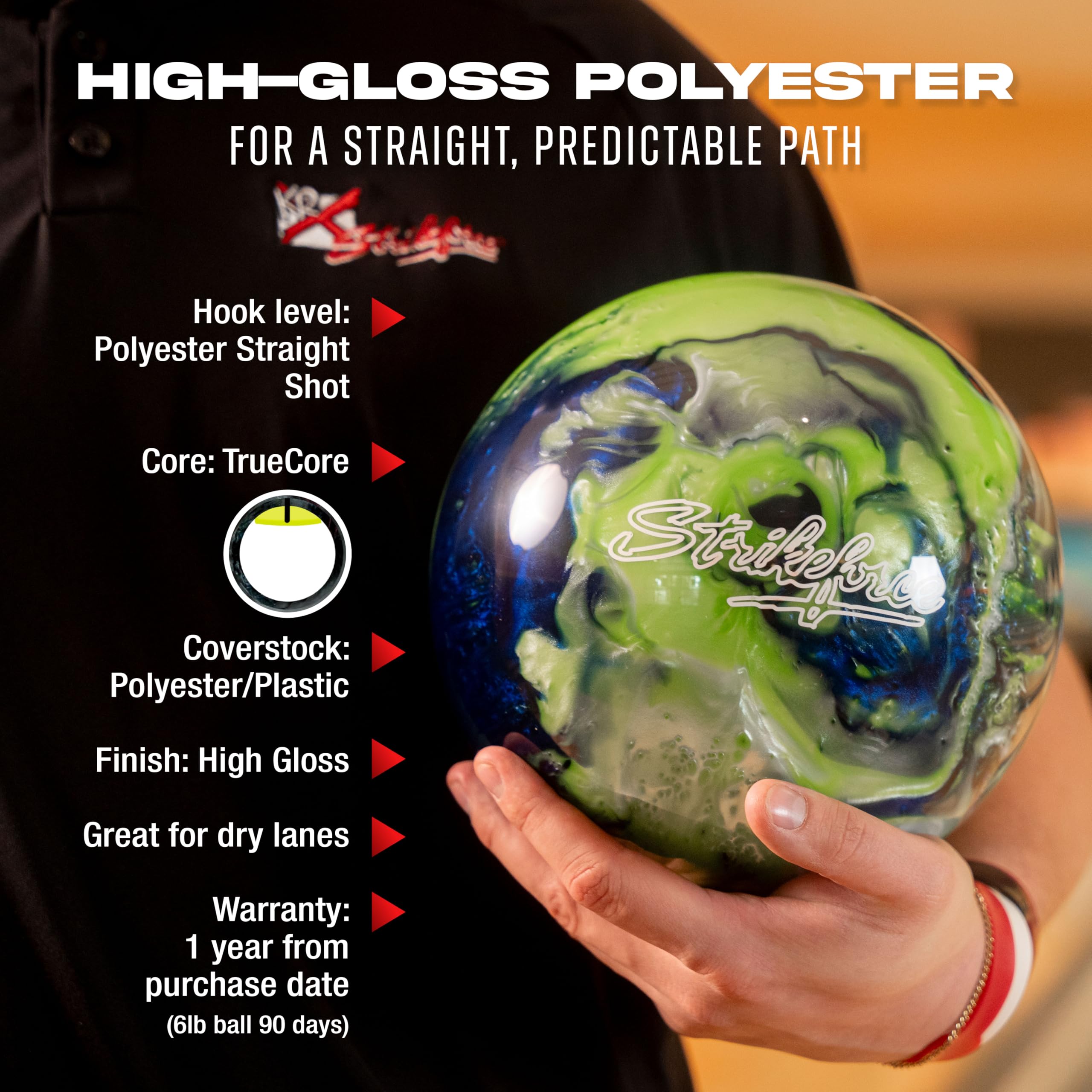 KR Strikeforce Bowlingball aus Polyester, ungebohrt, erhältlich in 2,7 kg, 3,6–7,3 kg, geeignet für Anfänger bis Profi, USBC-geprüft