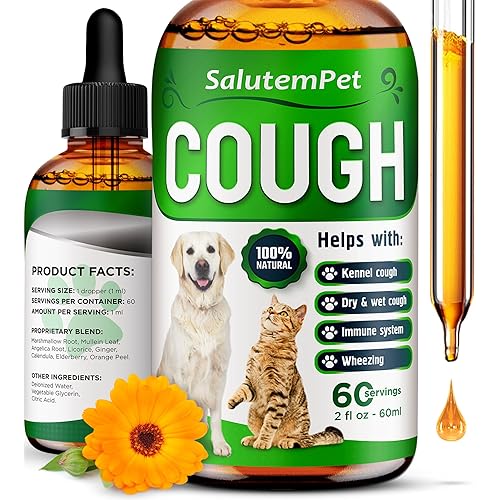 Kennel Cough Medicine for Dogs and Cat - Kennel Cough Treatment for Dogs - Herbal Supplement Liquid for Pet - 2 Oz