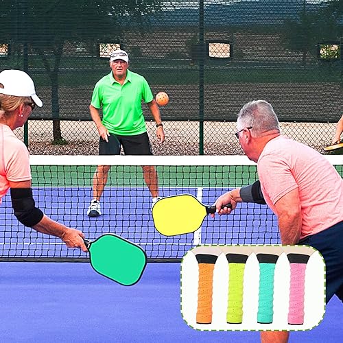 Miniatura 6 de 4 cintas de agarre de paleta de pickleball, envoltura de agarre de pickleball que absorbe la humedad, envoltura gruesa de agarre de pickleball para