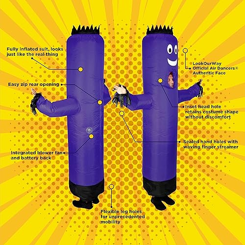 Miniatura 2 de LookOurWay Disfraz inflable de tubo de aire bailarín, para hombre