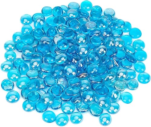 Miniatura 8 de Mr. Fireglass Cuentas de vidrio de fuego de 10 libras, gotas de vidrio redondas reflectantes de 12 pulgada para chimenea, hoguera y paisajismo,