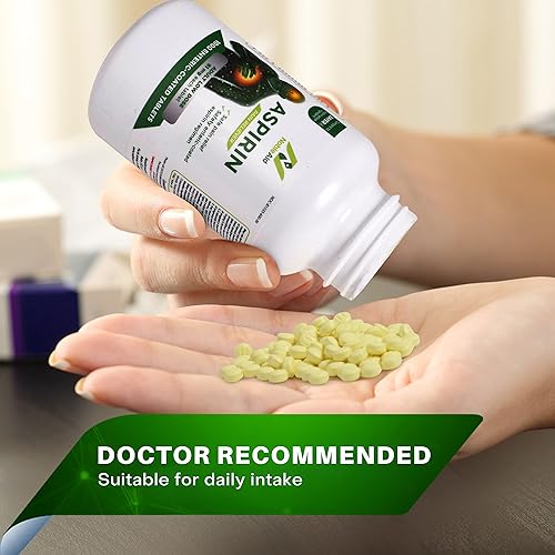 Miniatura 5 de Aspirina pura para bebés de dosis baja de 81 mg para adultos, 1,000 tabletas de aspirina con recubrimiento entérico para hombres y mujeres, alivio