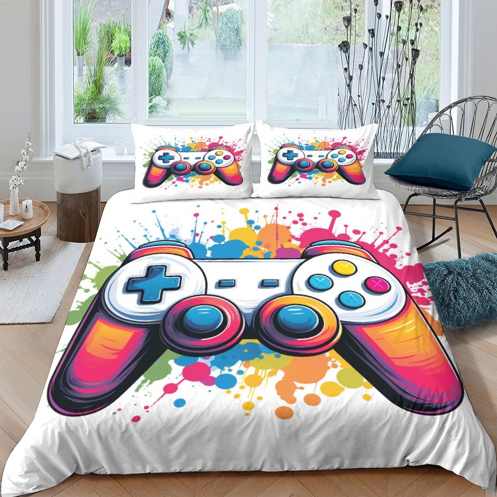 Housse de couette respirante 200x200 gaming pour des nuits douces et geek