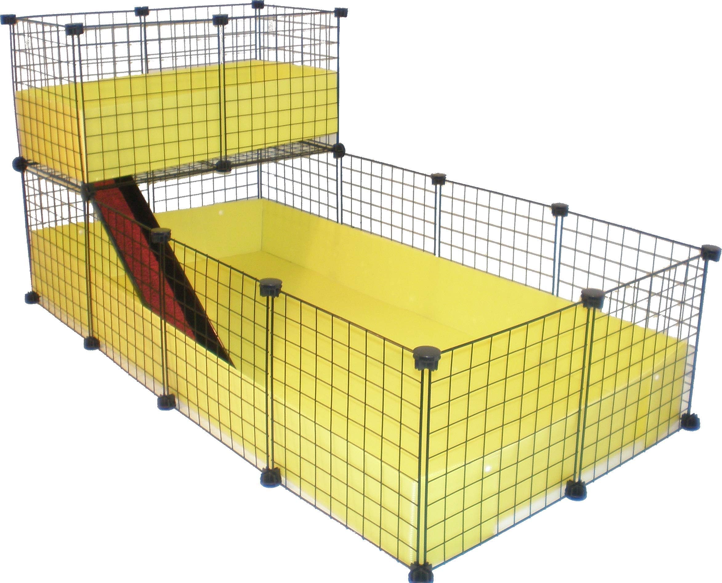 C& C Cage (4 x 2 plus 1x2 loft, Black) YELLOW INSERT AND RAMP NOT INCLUDED