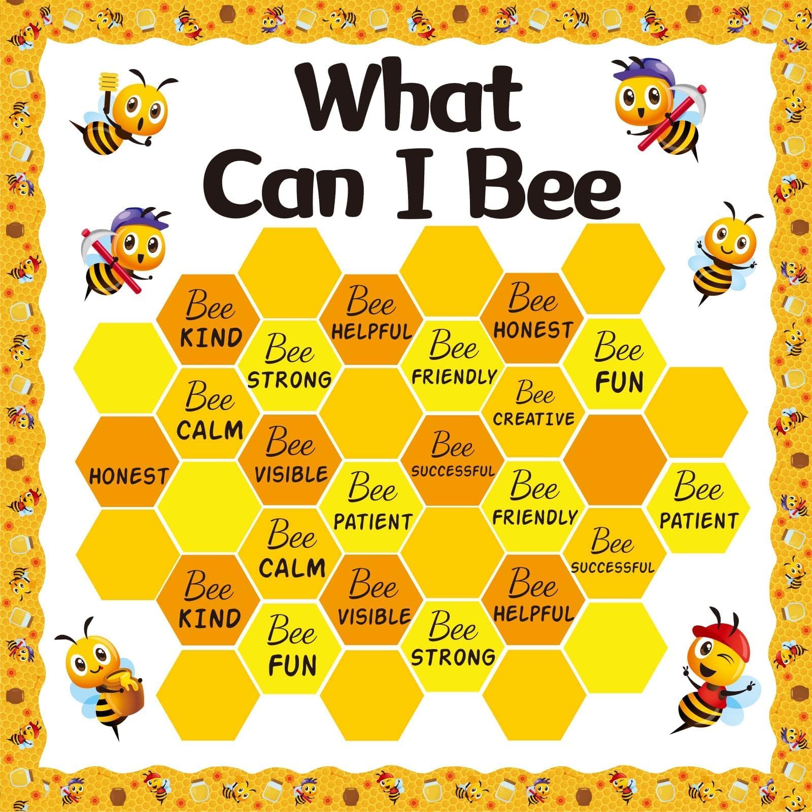 Bee Bulletin Board Decorations for Classroom Summer Bee Theme Inspirational Bulletin Board Borders Bee Hive Paper Cutouts for Back to School Classroom