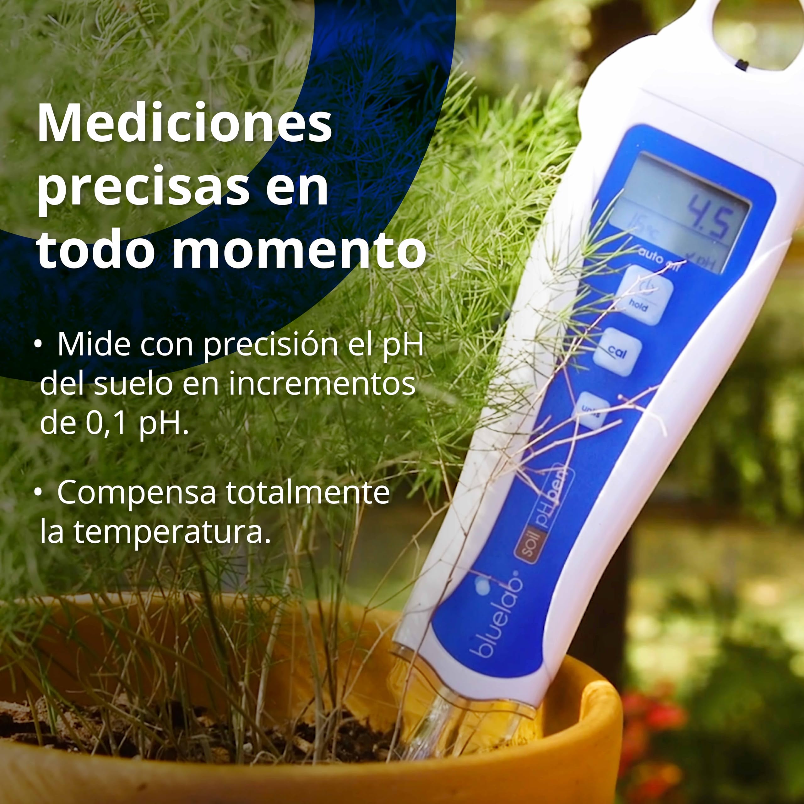 Bluelab PENSOILPH Soil pH Pen - medidor digital para suelo, agua, coco, lana de roca y soluciones nutritivas, con fácil calibración - medición de acidez