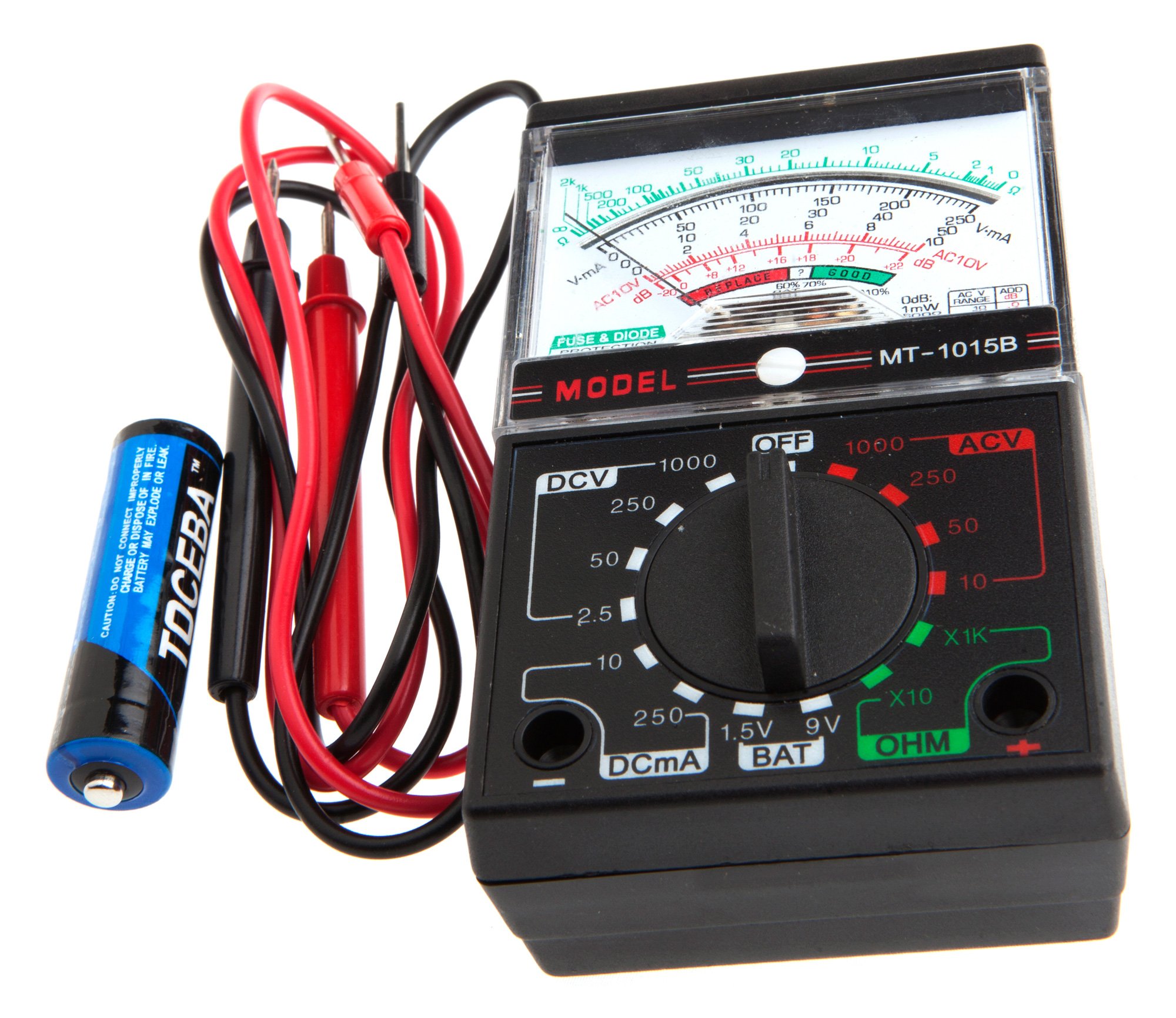 Forney 57301 Multi-Tester, ohmiómetro de voltios de 5 funciones, tamaño de bolsillo