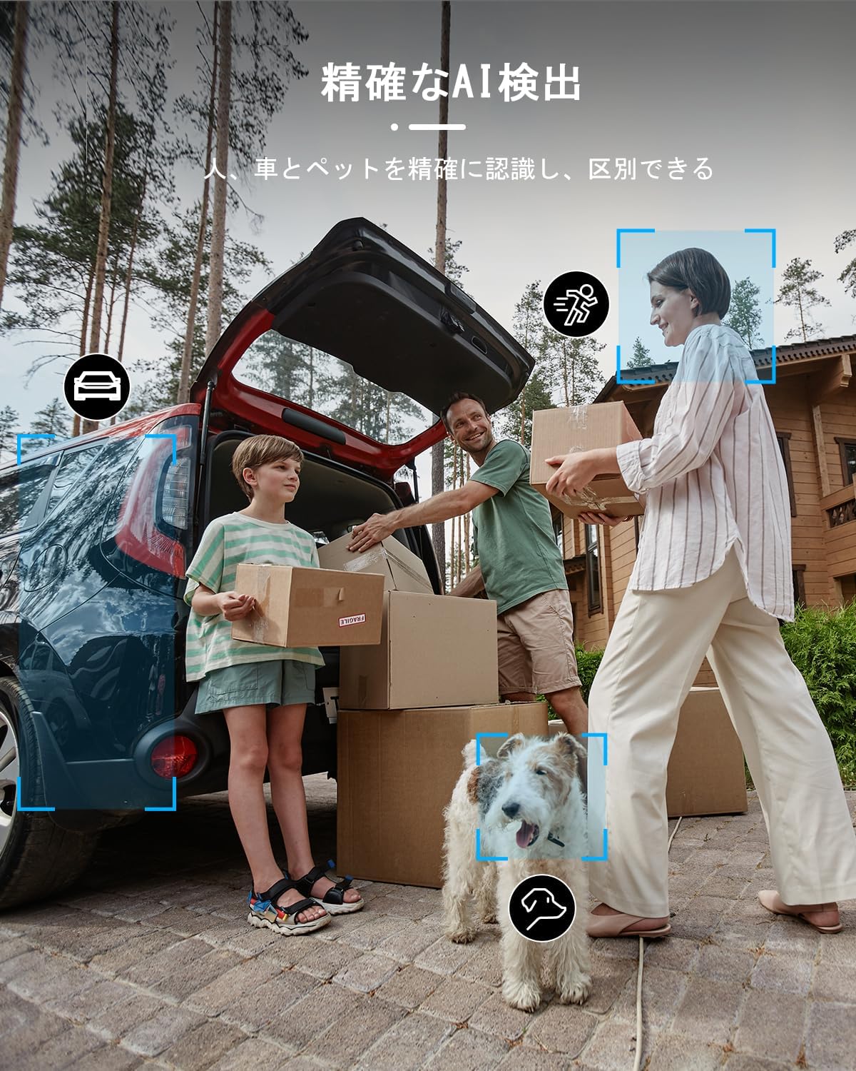 Amazon.co.jp: virtavo 防犯カメラ 屋外 三眼カメラ カラフルナイト