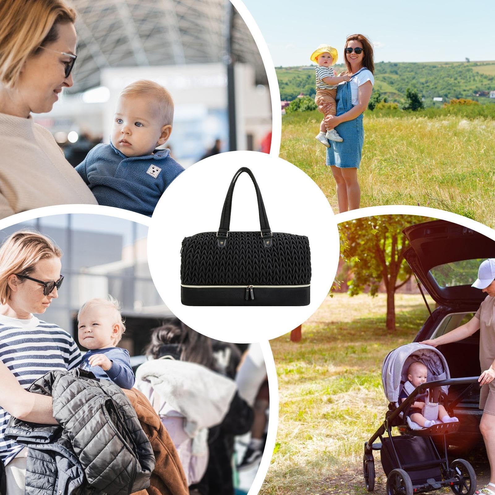 Wasserdichte Windeltasche für Kinderzimmer, leichte Windeltasche, multifunktionale Windeltasche, isolierte Tasche, trendige Windeltasche, 53 x 24 x 28 cm, für Tisch