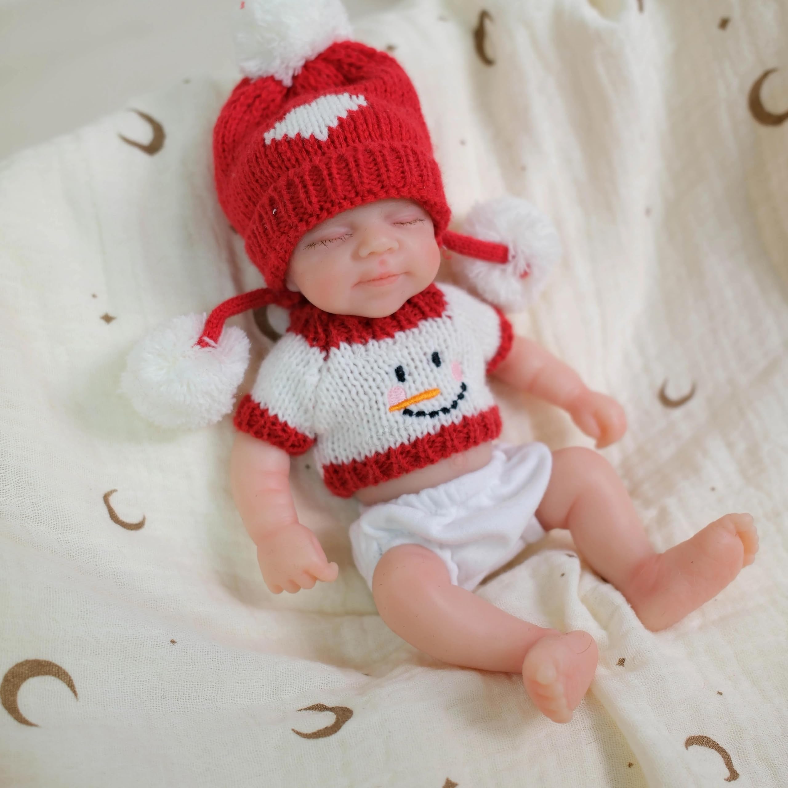 RXDOLL Full Silicone Baby Dolls Girl 8 Inch Mini Realistic Baby Doll Silicone Full Body that Look Real Newborn Babies Lifelike Sleeping Real Life Reborn Dolls — image 1