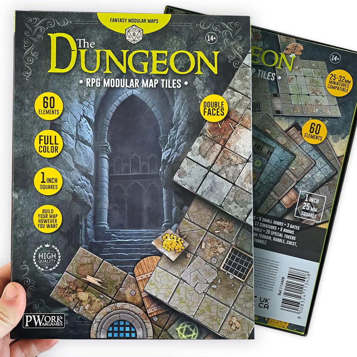 The Dungeon RPG modułowe płytki mapowe, dwustronne płytki kartonowe