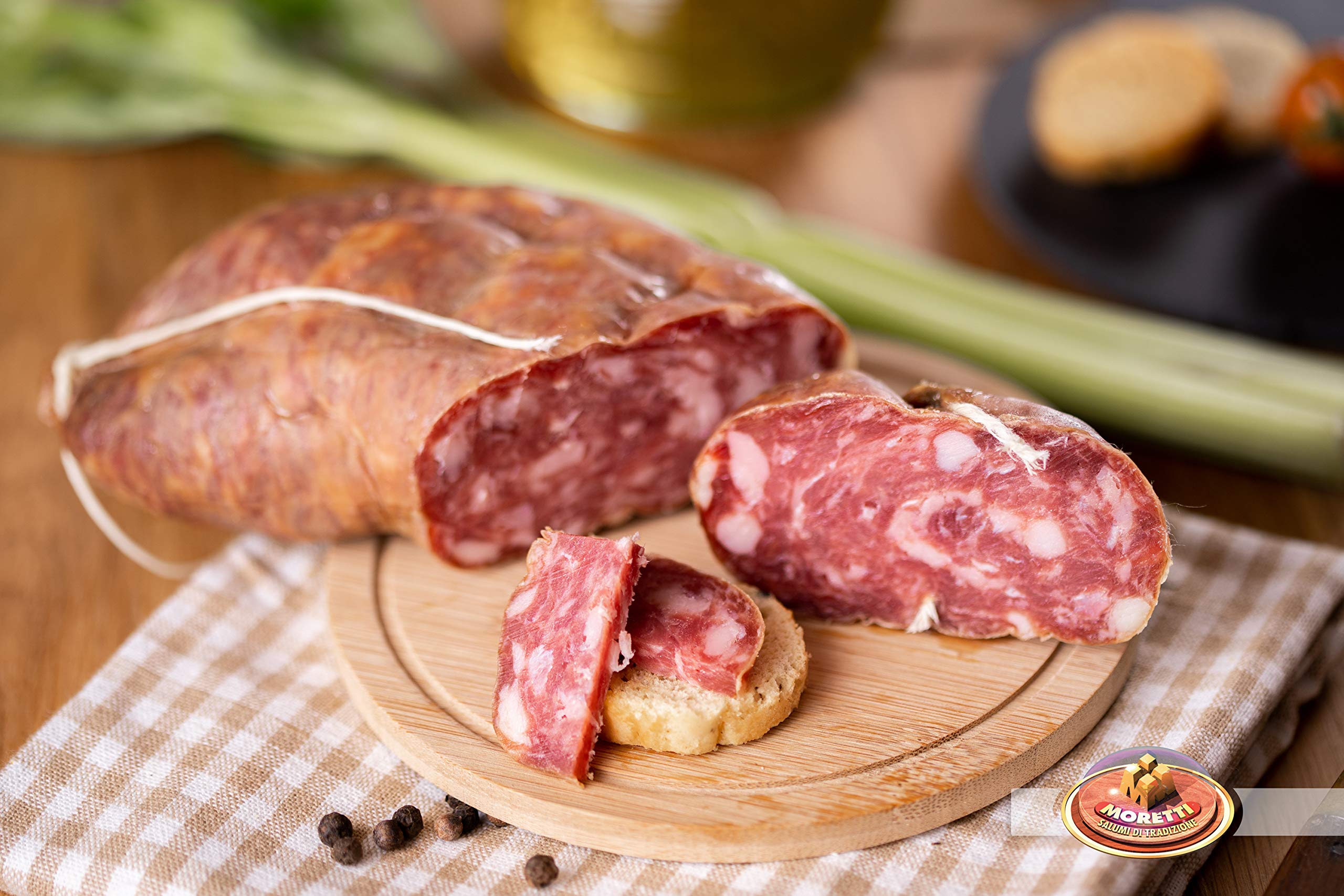 Moretti® Soppressata Stagionata Artigianale | Salame Tradizionale | Prodotto In Calabria | In Regalo Tagliere In Legno (Senza Peperoncino 2 Confezioni) - 3