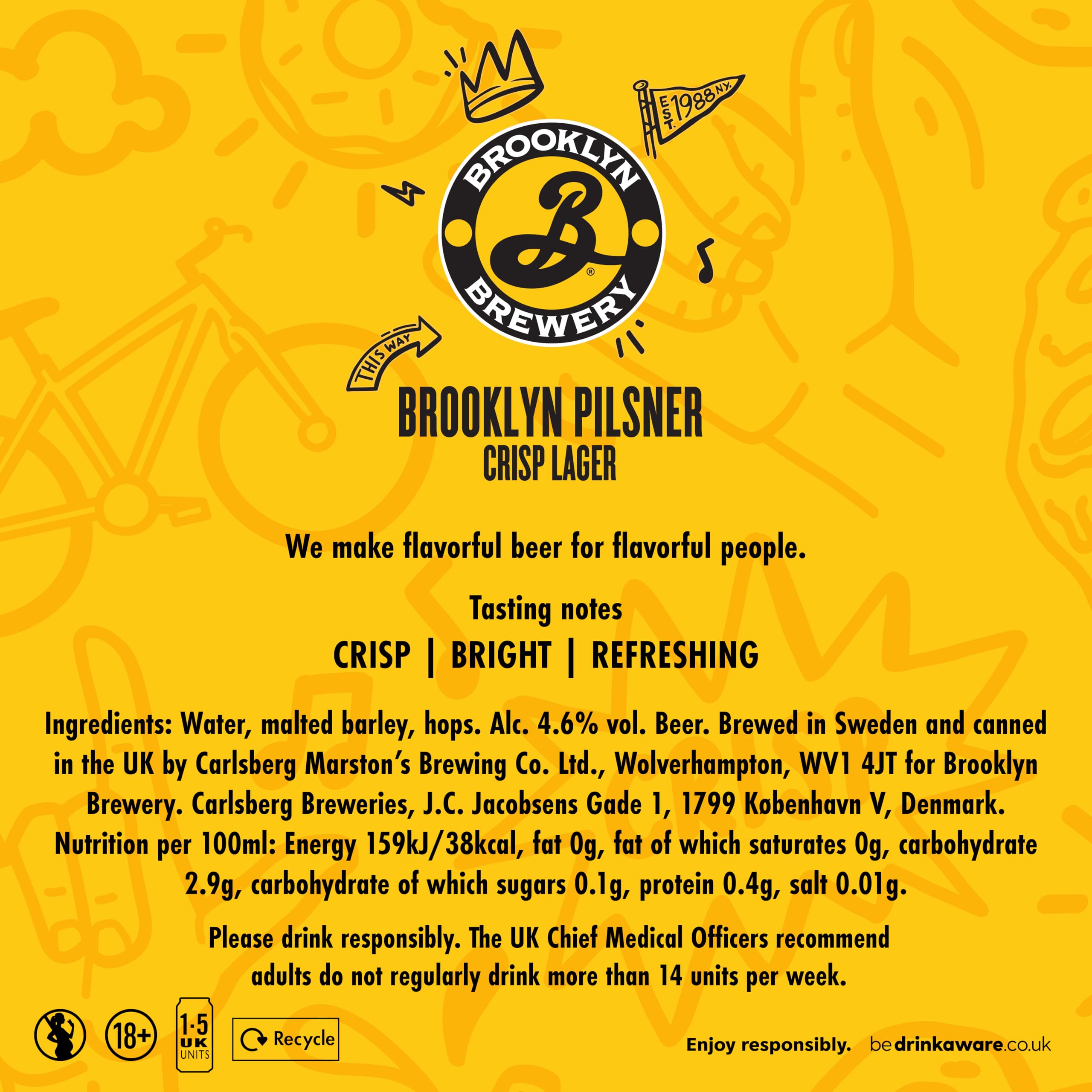 Brooklyn Pilsner Lager Beer 440ml Can (Pack of 10) — view 6