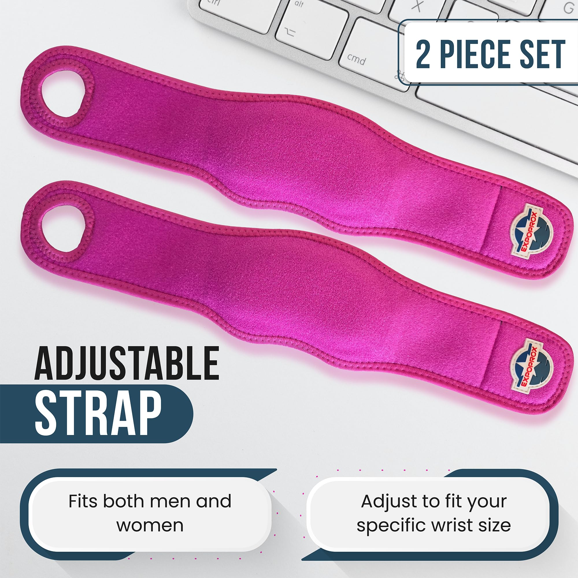 Wrist Rest Pads-Ergonomic Mouse and Keyboard Support-Tension.Adjustable Fit with Padded Comfort.