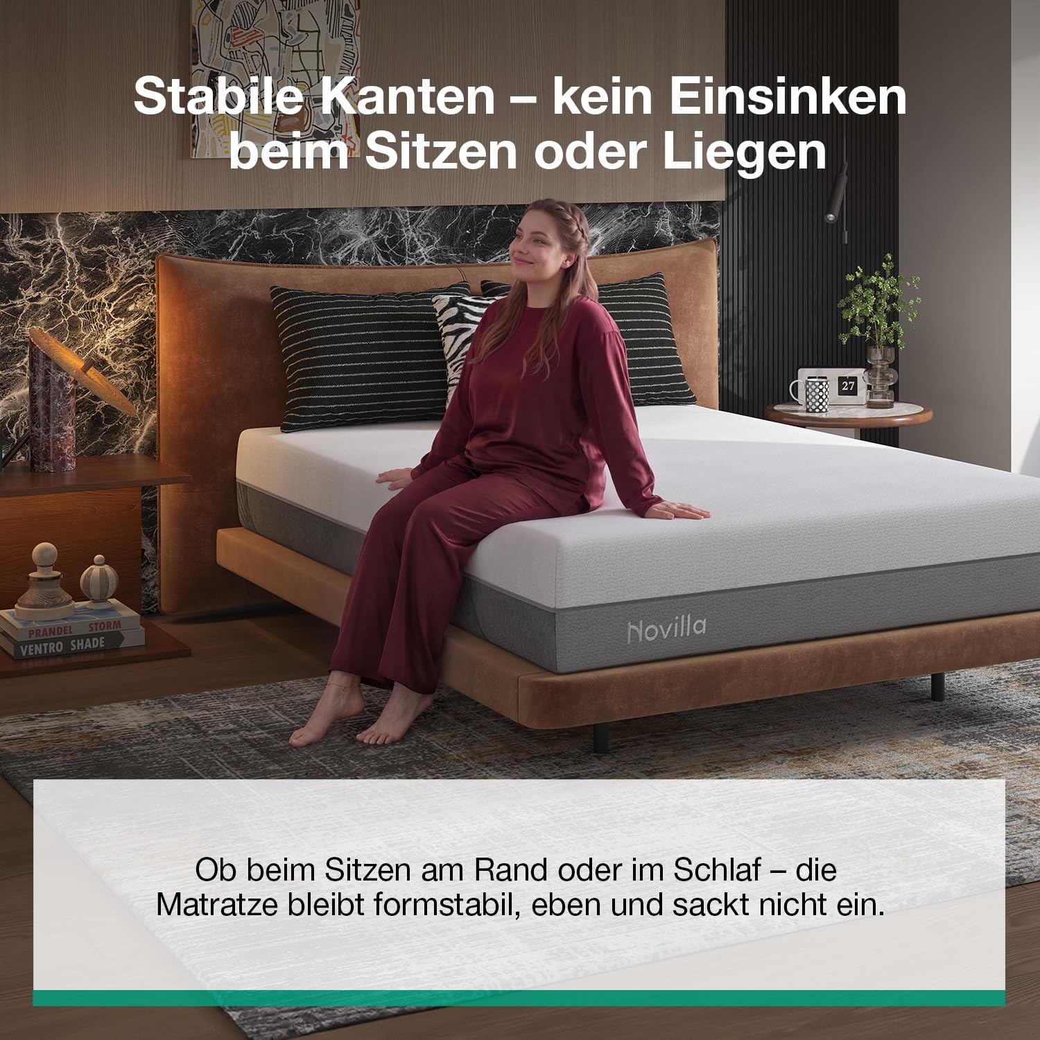 Novilla Matratze 140x200 cm, 2 in 1 Härtegrade H3 & H4, Kühlende & atmungsaktive 9-Zonen-Schaummatratze, atmungsaktiv & temperaturregulierend Kaltschaummatratze, Öko-Tex Zertifiziert, Höhe 25cm
