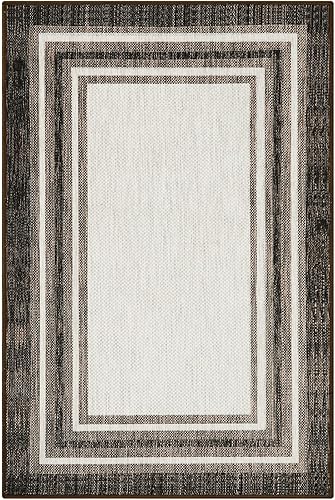 Miniatura 9 de Beeiva Bordered - Alfombras de cocina antideslizantes, color marrón, 2 x 3, tapete antideslizante para puerta de entrada interior, alfombras