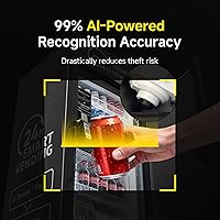 Vista 11 de Máquina expendedora, máquina expendedora refrigerada inteligente con lector de tarjeta táctil US360 (Negro, Mini)