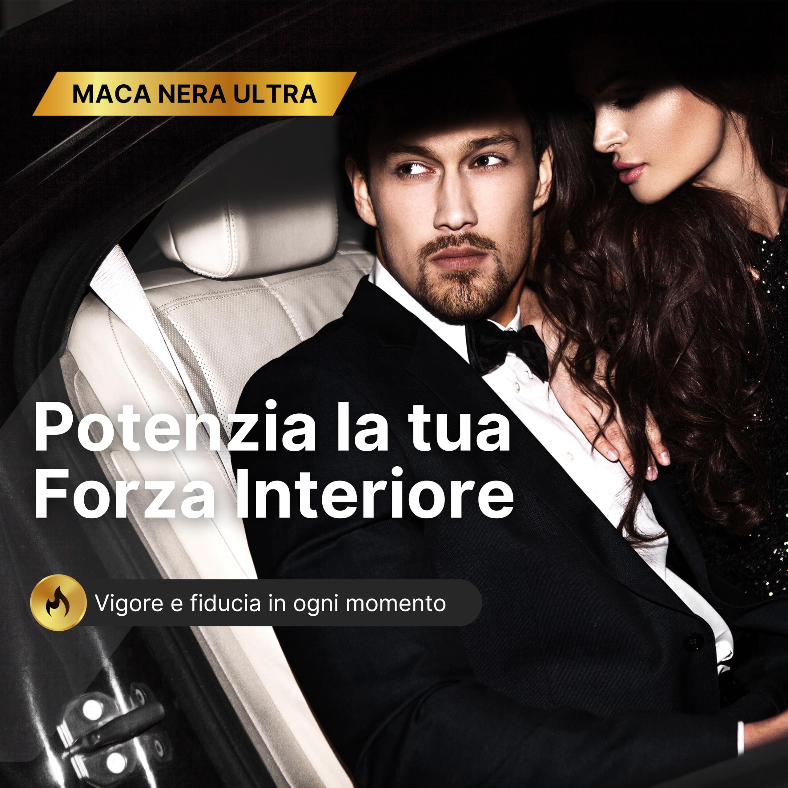 Maca Nera Extra Forte 50.000 mg 100:1 – Integratore per Uomo con Maca Peruviana, Zinco e Vitamina B6 – Energia e Vitalità – Testosterone Support – 120 Capsule – Nyvos