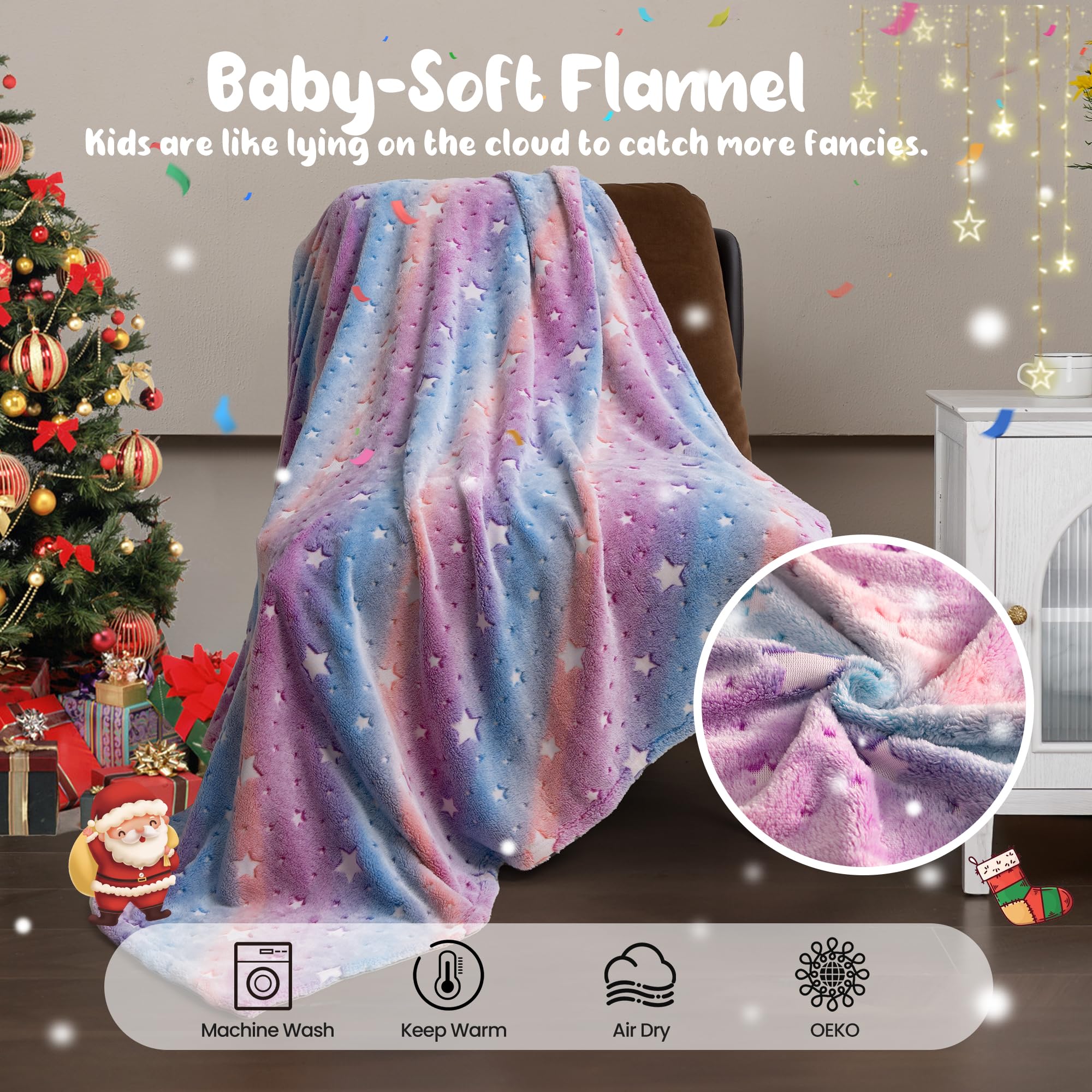 Loussiesd Coperta Arcobaleno Per Bambini, 76,2 X 101,6 Cm