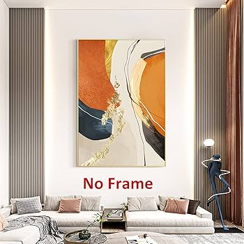 Amazon.com: Orange Abstract Canvas Wall Art Modern Orange Poster