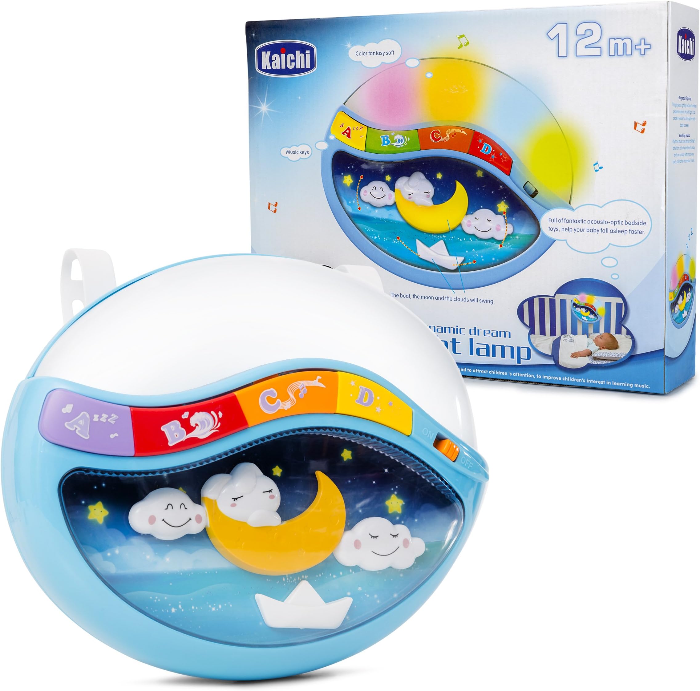 Magic Sleep Through The Night Soother Baby Crib Clip in Night Lamp with Multiple Melodies to Put Your Baby to Sleep, in Blue