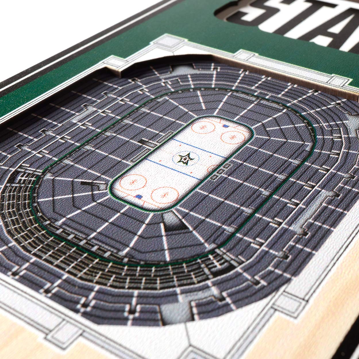 NHL Dallas Stars - American Airlines Center, bandiera 3D dello stadio, colori della squadra, 6" x 49"