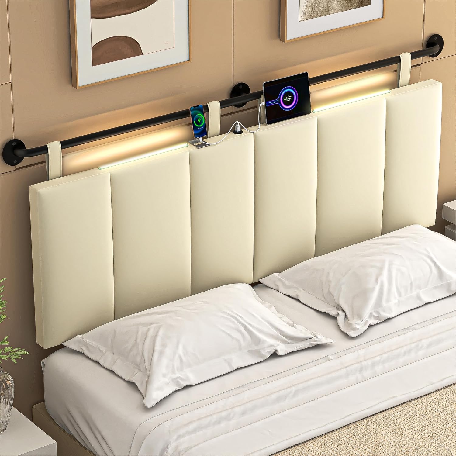 HouseMila Headboards for Queen Size Bed, HeadBoard with USB & Type C